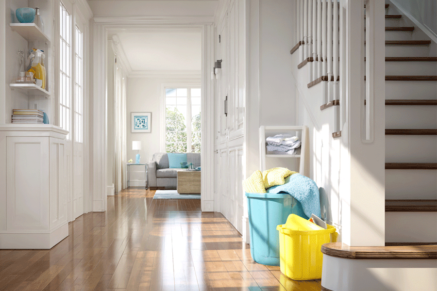 beautiful suburban entryway freshly cleaned with shine